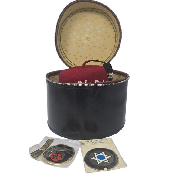 Moolah Motor Patrol Fez Hat W/ Black Tassel & Rhinestones By Baldwin Regalia Co. - Picture 5 of 8